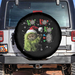 Funny Cat Throwing Dart Ho Ho Ho Spare Tire Cover Christmas Gift For Dart Player TS12 No hole Black Print Your Wear