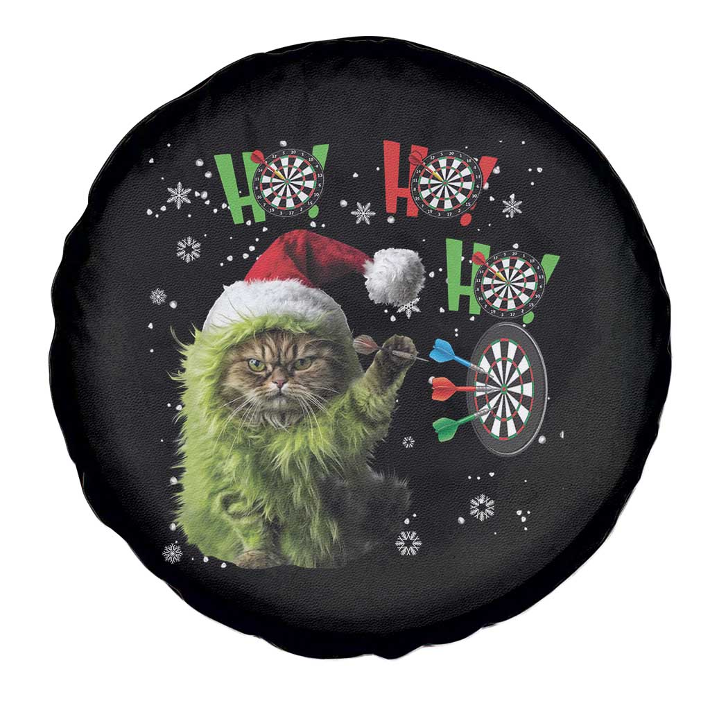 Funny Cat Throwing Dart Ho Ho Ho Spare Tire Cover Christmas Gift For Dart Player TS12 Print Your Wear