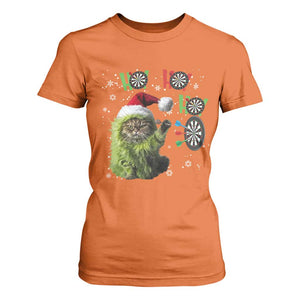 Funny Cat Throwing Dart Ho Ho Ho T Shirt For Women Christmas Gift For Dart Player TS12 Orange Print Your Wear