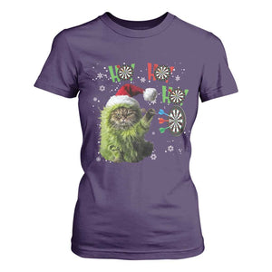 Funny Cat Throwing Dart Ho Ho Ho T Shirt For Women Christmas Gift For Dart Player TS12 Purple Print Your Wear