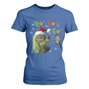 Funny Cat Throwing Dart Ho Ho Ho T Shirt For Women Christmas Gift For Dart Player TS12 Royal Blue Print Your Wear