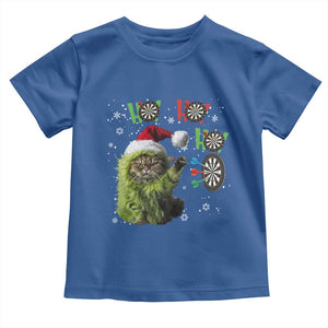 Funny Cat Throwing Dart Ho Ho Ho Toddler T Shirt Christmas Gift For Dart Player TS12 Royal Blue Print Your Wear