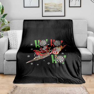 Christmas Dart Game Throw Blanket Funny Ho Ho Ho Dart Player Holiday Gift TS12 Print Your Wear