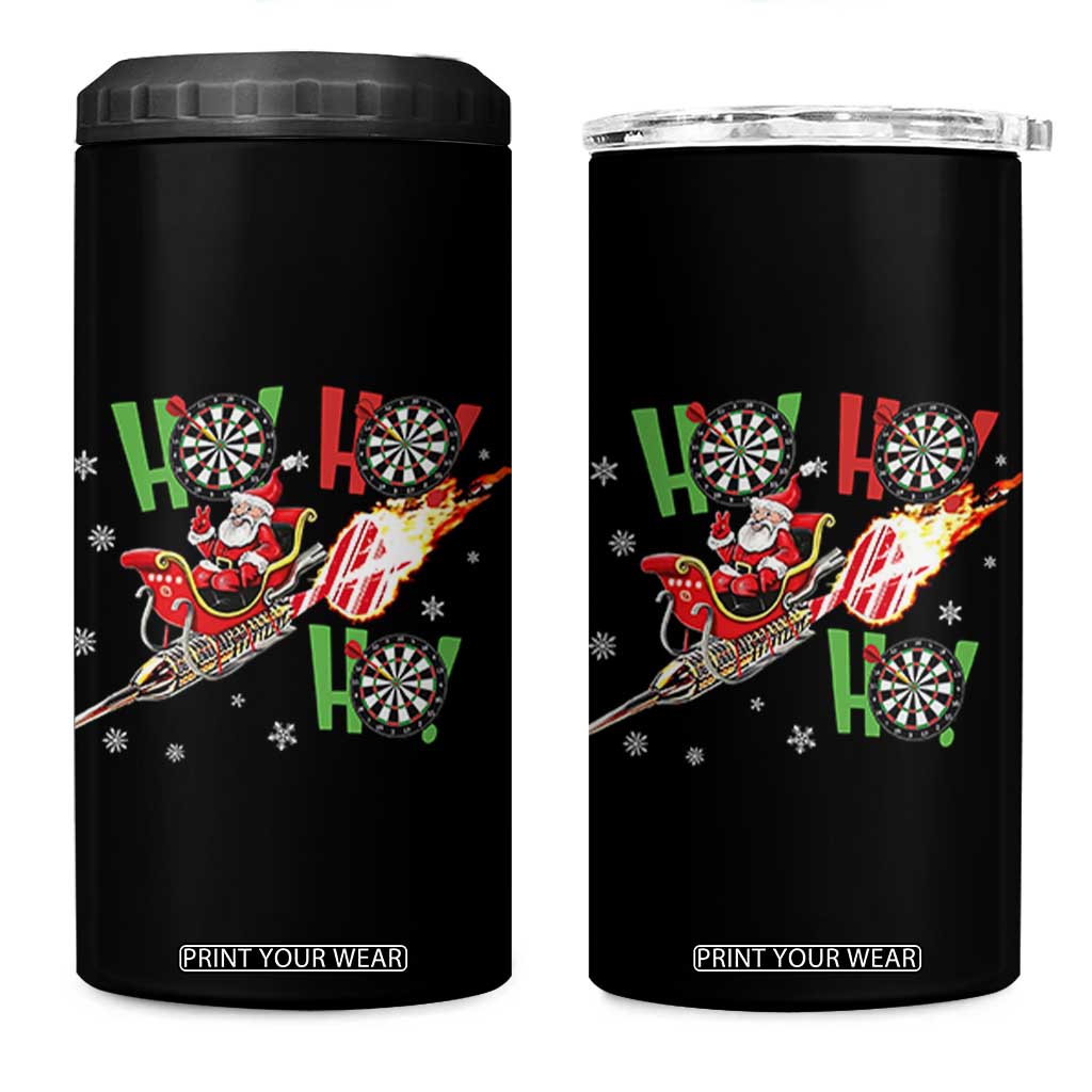 Christmas Dart Game 4 in 1 Can Cooler Tumbler Funny Ho Ho Ho Dart Player Holiday Gift TS12 One Size: 16 oz Black Print Your Wear