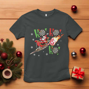 Christmas Dart Game T Shirt Funny Ho Ho Ho Dart Player Holiday Gift TS12 Dark Heather Print Your Wear