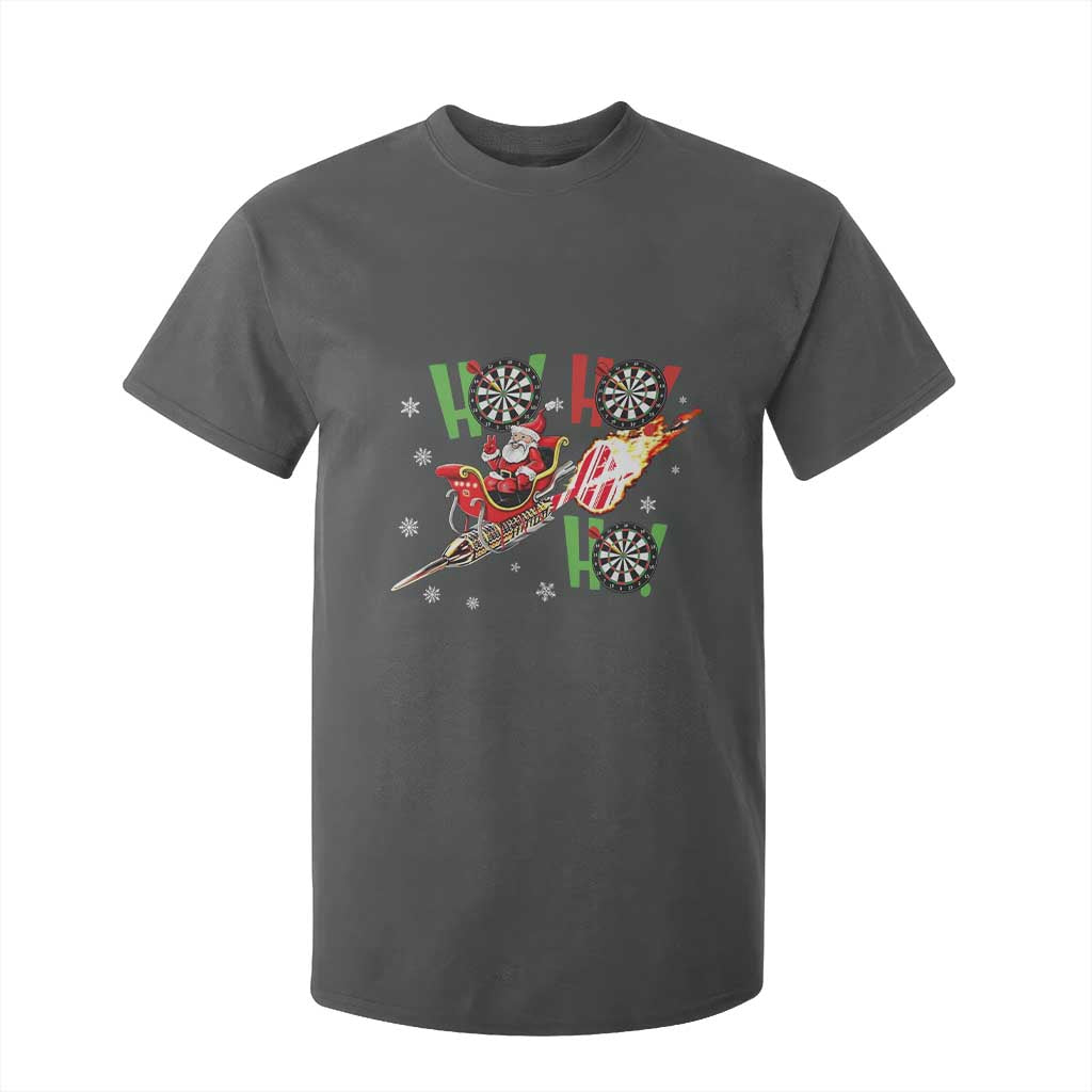 Christmas Dart Game T Shirt For Kid Funny Ho Ho Ho Dart Player Holiday Gift TS12 Dark Heather Print Your Wear