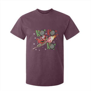 Christmas Dart Game T Shirt For Kid Funny Ho Ho Ho Dart Player Holiday Gift TS12 Maroon Print Your Wear