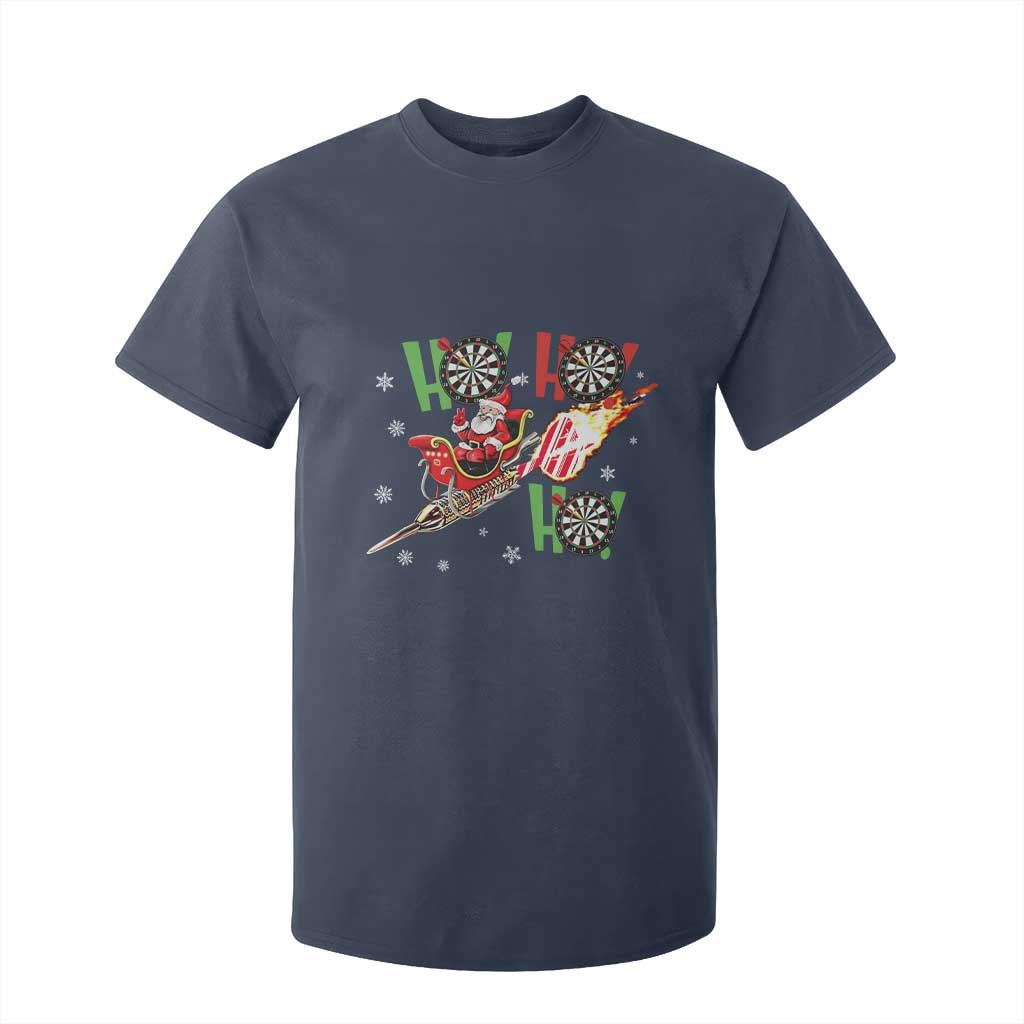 Christmas Dart Game T Shirt For Kid Funny Ho Ho Ho Dart Player Holiday Gift TS12 Navy Print Your Wear