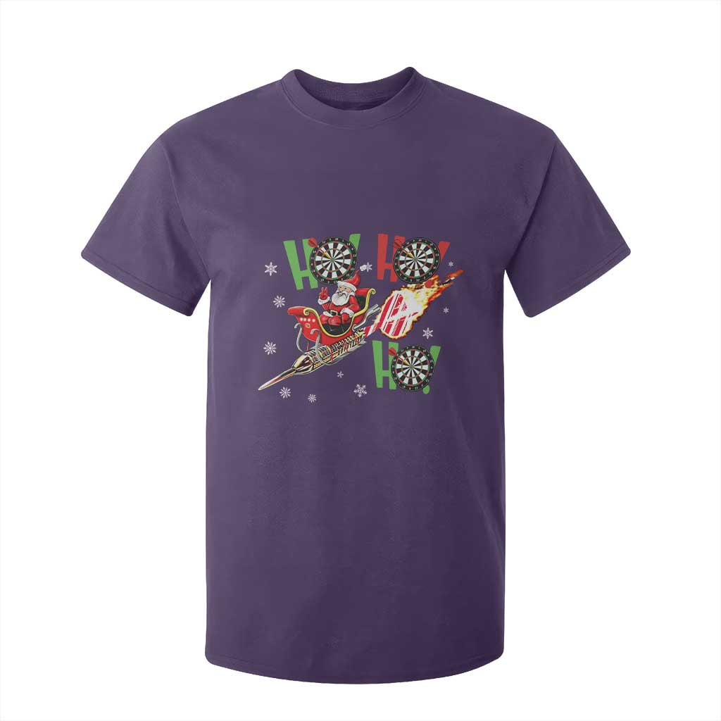 Christmas Dart Game T Shirt For Kid Funny Ho Ho Ho Dart Player Holiday Gift TS12 Purple Print Your Wear