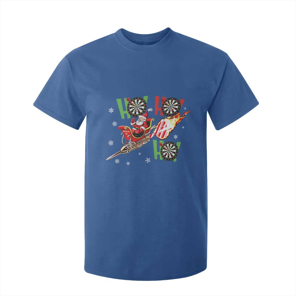 Christmas Dart Game T Shirt For Kid Funny Ho Ho Ho Dart Player Holiday Gift TS12 Royal Blue Print Your Wear
