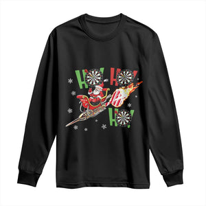Christmas Dart Game Long Sleeve Shirt Funny Ho Ho Ho Dart Player Holiday Gift TS12 Black Print Your Wear
