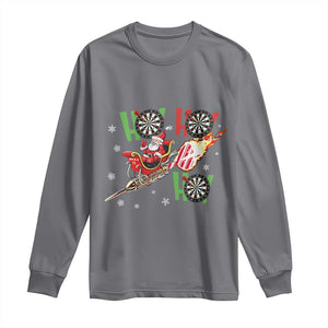 Christmas Dart Game Long Sleeve Shirt Funny Ho Ho Ho Dart Player Holiday Gift TS12 Charcoal Print Your Wear