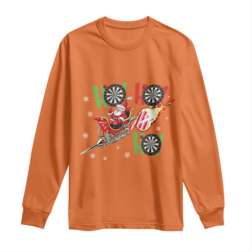 Christmas Dart Game Long Sleeve Shirt Funny Ho Ho Ho Dart Player Holiday Gift TS12 Orange Print Your Wear