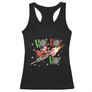 Christmas Dart Game Racerback Tank Top Funny Ho Ho Ho Dart Player Holiday Gift TS12 Black Print Your Wear