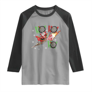 Christmas Dart Game Raglan Shirt Funny Ho Ho Ho Dart Player Holiday Gift TS12 Sport Gray Black Print Your Wear