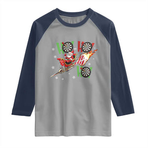Christmas Dart Game Raglan Shirt Funny Ho Ho Ho Dart Player Holiday Gift TS12 Sport Gray Navy Print Your Wear