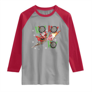 Christmas Dart Game Raglan Shirt Funny Ho Ho Ho Dart Player Holiday Gift TS12 Sport Gray Red Print Your Wear