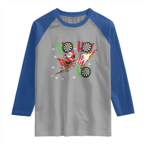 Christmas Dart Game Raglan Shirt Funny Ho Ho Ho Dart Player Holiday Gift TS12 Sport Gray Royal Print Your Wear