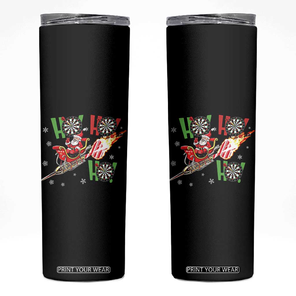 Christmas Dart Game Skinny Tumbler Funny Ho Ho Ho Dart Player Holiday Gift TS12 Black Print Your Wear