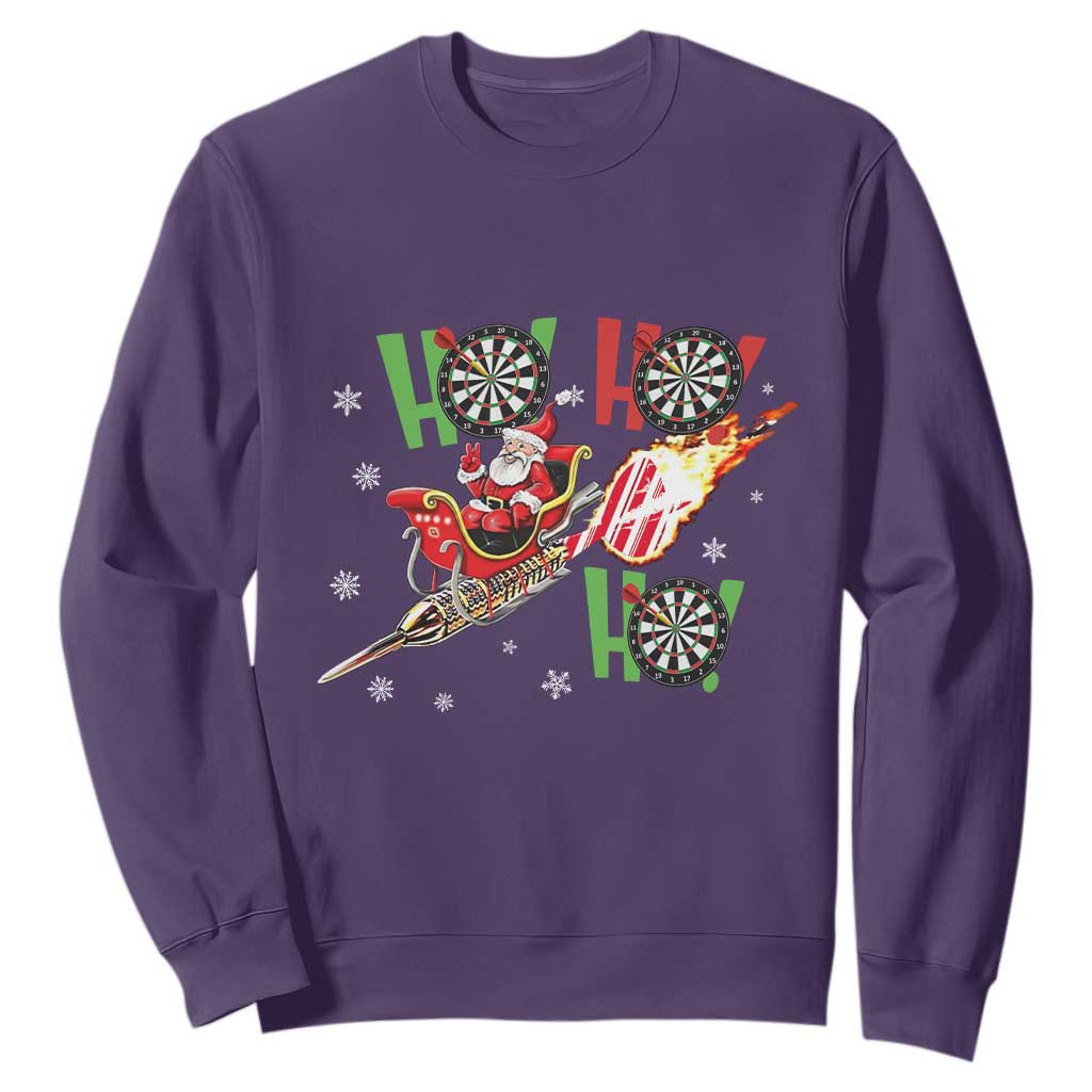 Christmas Dart Game Sweatshirt Funny Ho Ho Ho Dart Player Holiday Gift TS12 Purple Print Your Wear