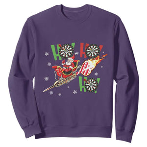 Christmas Dart Game Sweatshirt Funny Ho Ho Ho Dart Player Holiday Gift TS12 Purple Print Your Wear