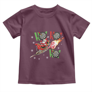 Christmas Dart Game Toddler T Shirt Funny Ho Ho Ho Dart Player Holiday Gift TS12 Maroon Print Your Wear