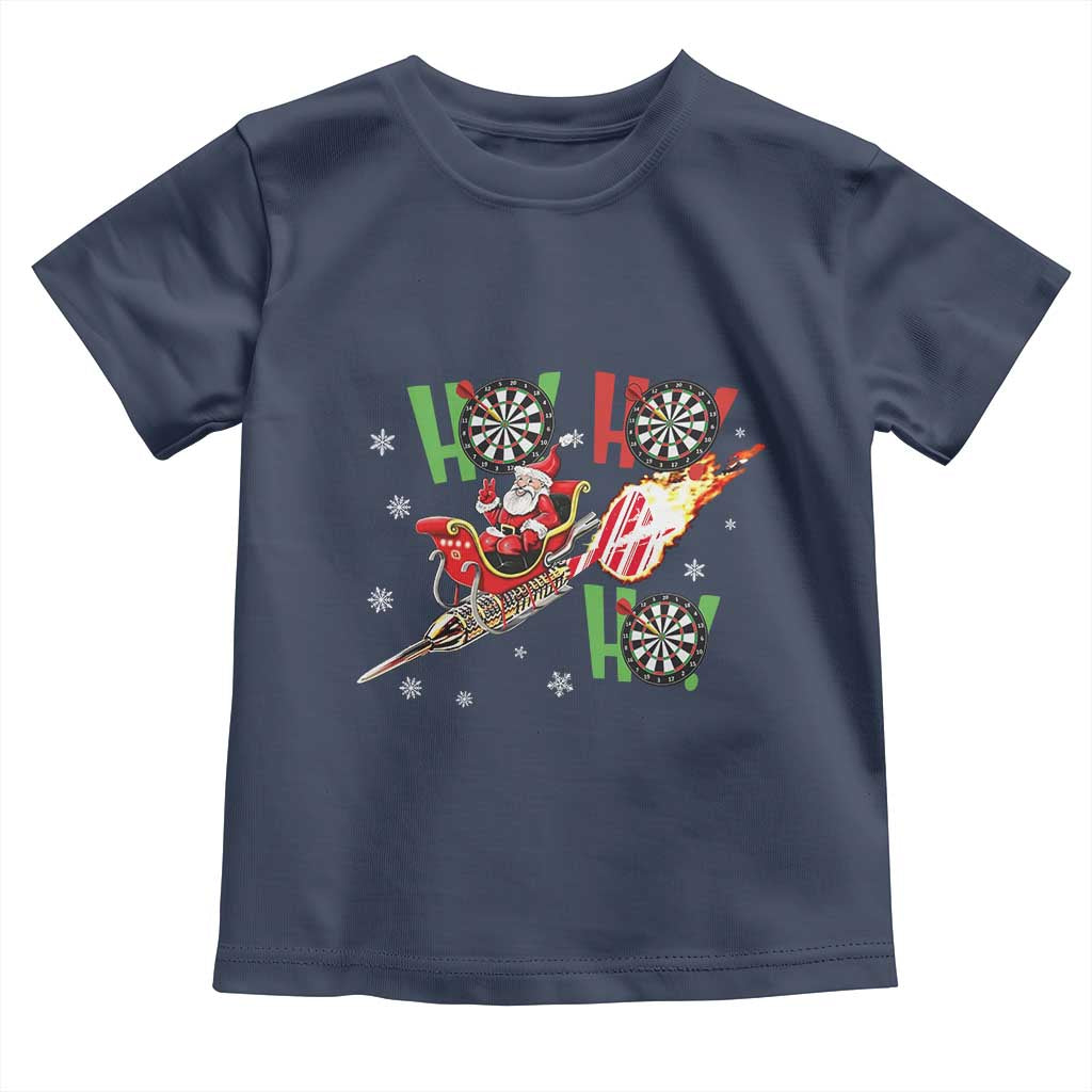 Christmas Dart Game Toddler T Shirt Funny Ho Ho Ho Dart Player Holiday Gift TS12 Navy Print Your Wear