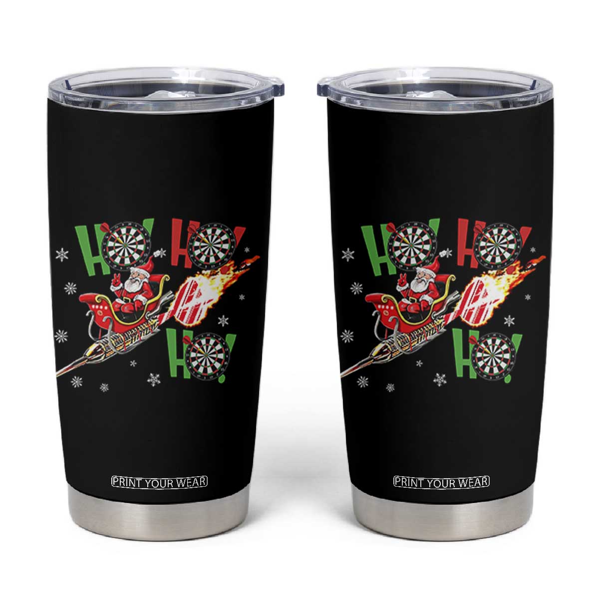 Christmas Dart Game Tumbler Cup Funny Ho Ho Ho Dart Player Holiday Gift TS12 Black Print Your Wear