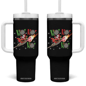 Christmas Dart Game Tumbler With Handle Funny Ho Ho Ho Dart Player Holiday Gift TS12 One Size: 40 oz Black Print Your Wear