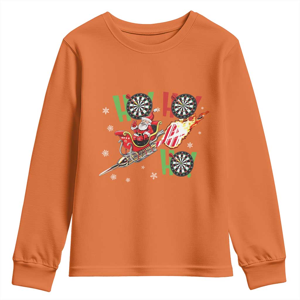 Christmas Dart Game Youth Sweatshirt Funny Ho Ho Ho Dart Player Holiday Gift TS12 Orange Print Your Wear