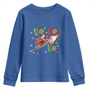 Christmas Dart Game Youth Sweatshirt Funny Ho Ho Ho Dart Player Holiday Gift TS12 Royal Blue Print Your Wear