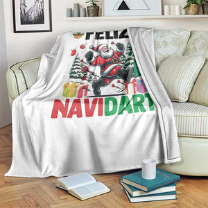 Dartist Feliz Navidart Throw Blanket Funny Santa Running From Darts Christmas Gift TS12 Print Your Wear