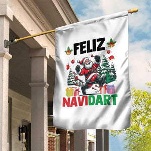 Dartist Feliz Navidart Garden Flag Funny Santa Running From Darts Christmas Gift TS12 Print Your Wear