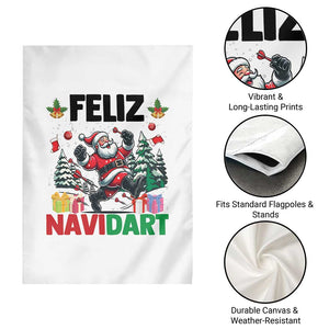Dartist Feliz Navidart Garden Flag Funny Santa Running From Darts Christmas Gift TS12 Print Your Wear