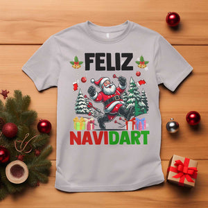 Dartist Feliz Navidart T Shirt Funny Santa Running From Darts Christmas Gift TS12 Ice Gray Print Your Wear