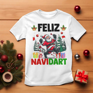 Dartist Feliz Navidart T Shirt Funny Santa Running From Darts Christmas Gift TS12 White Print Your Wear
