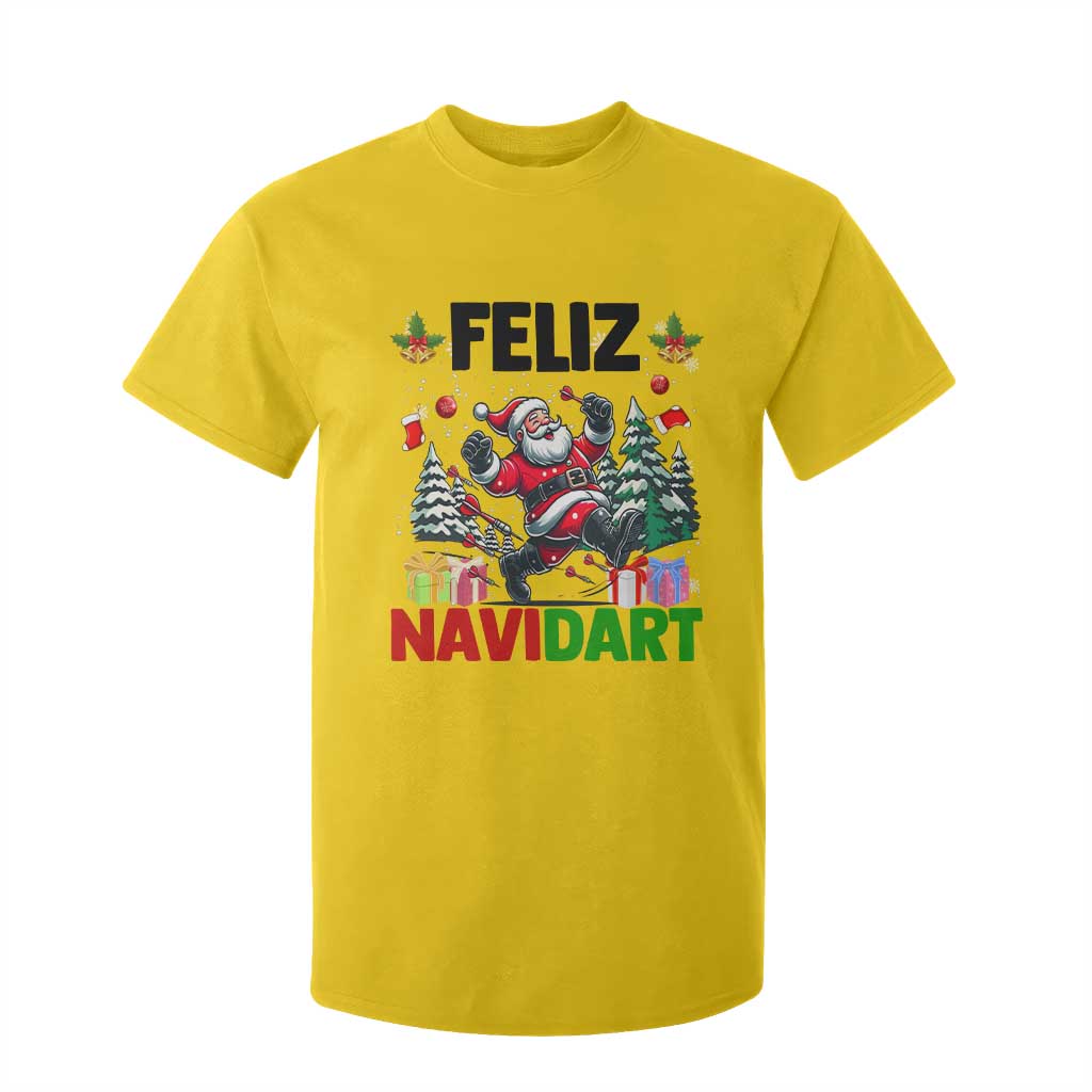 Dartist Feliz Navidart T Shirt For Kid Funny Santa Running From Darts Christmas Gift TS12 Daisy Print Your Wear