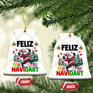 Dartist Feliz Navidart Ceramic Ornament Funny Santa Running From Darts Christmas Gift TS12 Print Your Wear