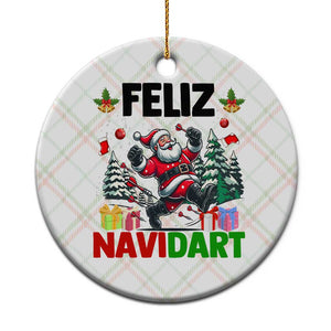 Dartist Feliz Navidart Ceramic Ornament Funny Santa Running From Darts Christmas Gift TS12 1pc Christmas Plaid Print Your Wear