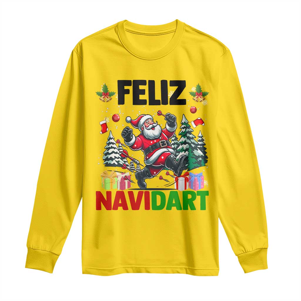 Dartist Feliz Navidart Long Sleeve Shirt Funny Santa Running From Darts Christmas Gift TS12 Daisy Print Your Wear