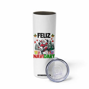 Dartist Feliz Navidart Skinny Tumbler Funny Santa Running From Darts Christmas Gift TS12 Print Your Wear