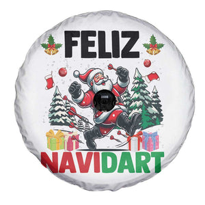 Dartist Feliz Navidart Spare Tire Cover Funny Santa Running From Darts Christmas Gift TS12 Print Your Wear