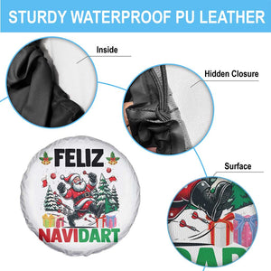 Dartist Feliz Navidart Spare Tire Cover Funny Santa Running From Darts Christmas Gift TS12 Print Your Wear