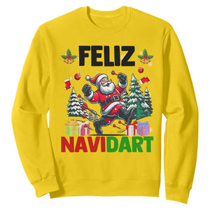 Dartist Feliz Navidart Sweatshirt Funny Santa Running From Darts Christmas Gift TS12 Daisy Print Your Wear
