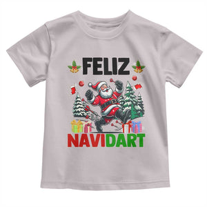 Dartist Feliz Navidart Toddler T Shirt Funny Santa Running From Darts Christmas Gift TS12 Ice Gray Print Your Wear