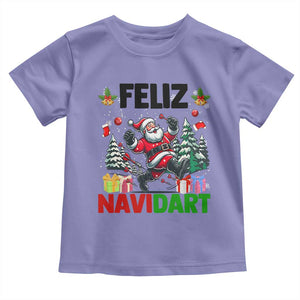 Dartist Feliz Navidart Toddler T Shirt Funny Santa Running From Darts Christmas Gift TS12 Violet Print Your Wear