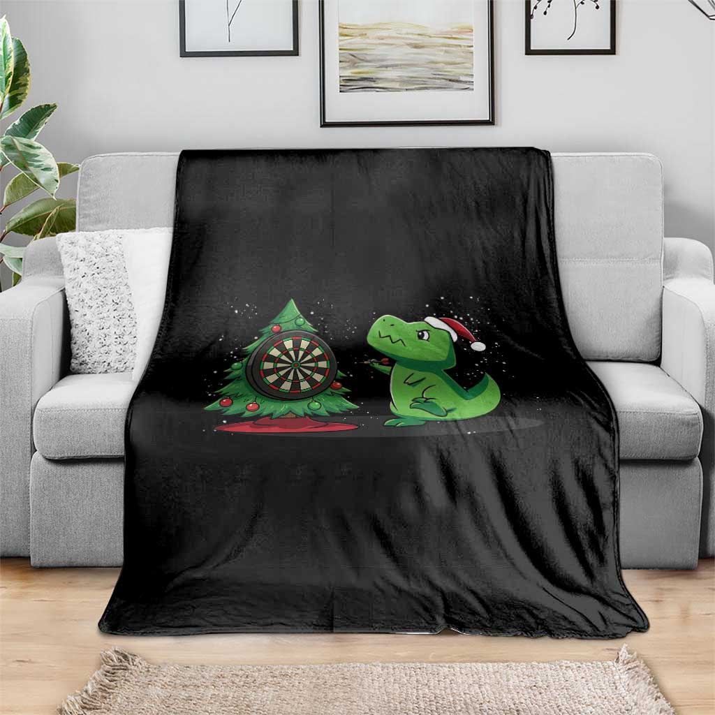 Christmas Dinosaur Dart Player Throw Blanket Funny Dino Lover TS12 Print Your Wear