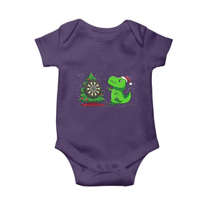 Christmas Dinosaur Dart Player Baby Onesie Funny Dino Lover TS12 Purple Print Your Wear