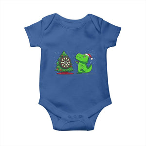 Christmas Dinosaur Dart Player Baby Onesie Funny Dino Lover TS12 Royal Blue Print Your Wear