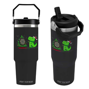 Christmas Dinosaur Dart Player Flip Straw Tumbler Funny Dino Lover TS12 One Size: 30 oz Black Print Your Wear